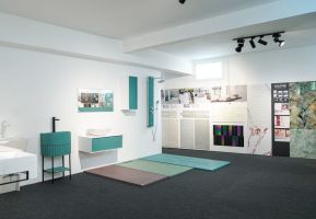 Carrelage en mosaïque pour salle de bain, offrant un design artistique et élégant, disponible chez Carlito au Maroc.